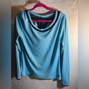 Pure Barre Sky Blue Athletic Top Black Mesh Accents M
